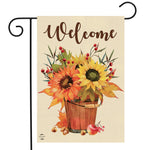 Fall Sunflowers Burlap Garden Flag - 12.5 x 18 in - double-sided