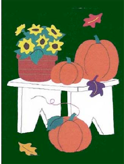 Fall Garden Bench Flag on Hunter - 3 x 4.5 ft