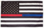 Thin Red & Blue Line U.S. Flag - nylon printed - 3 x 5 ft