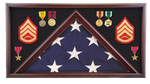 Flag Case - Veteran - Cherry finish - for 5 x 9.5 ft flag and medals, etc