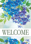 Hydrangeas Welcome Flag - 28 x 40 in