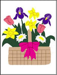 Spring Basket Flag on White - 3 x 4.5 ft