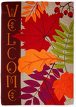 Welcome Leaves Burlap Flag - 13 x 18.5 in