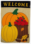 Welcome Harvest Burlap Flag - double-sided - 28 x 40 in