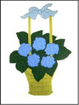 Hydrangea Basket Flag on White - 3 x 4.5 ft