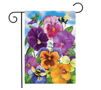 Pansies Flag - 12.5 x 18 in