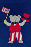 Patriotic Bear Flag on Navy - 12 x 18 in