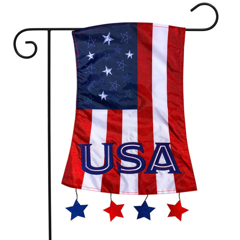 Patriotic Flip Flops Flag - Appliqued - 12.5 x 18 in