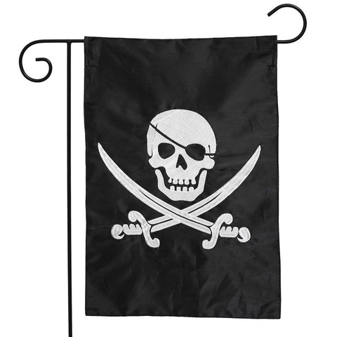 Pirate Jack Dbl/Sd Embroidered Flag - 12.5 x 18 in