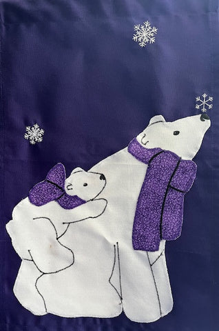 Polar Bears on Purple - 12 x 18 in