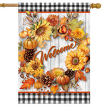 Fall Floral Birdhouses Flag - 28 X 40 in