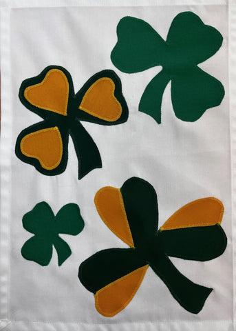 Random Shamrocks on White - 12 x 18 in