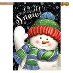 Snowtime Snowman Flag - 28 x 40 in