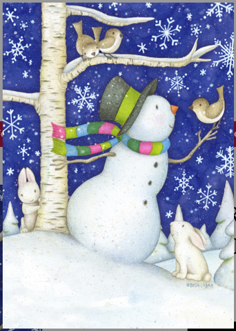 Critter Snowman Flag - 28 x 40 in