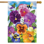 Pansies Flag - 28 x 40 in