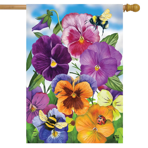 Pansies Flag - 28 x 40 in