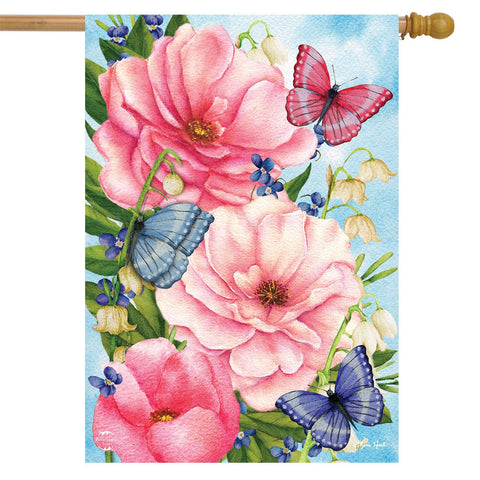 Pink Peonies Flag - 28 x 40 in