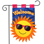 Summer Sun Appliqued Flag - 12.5 x 18 in