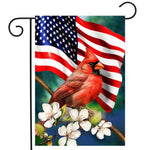 American Floral Cardinal Flag - 12.5 x 18 in