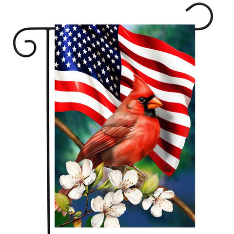 American Floral Cardinal Flag - 12.5 x 18 in