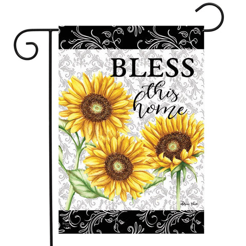 Bless This Home Sunflowers Flag - 12 x 18 in