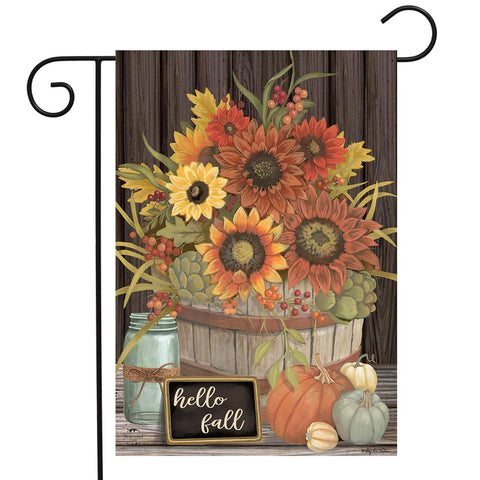 Hello Fall Floral Flag - 12 x 18 in