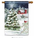 Red Barn Christmas BreezeArt® Flag - 28 x 40 in