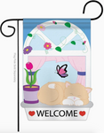 Welcome Kitty Cat Flag - double-sided - 12.5 x 18 in
