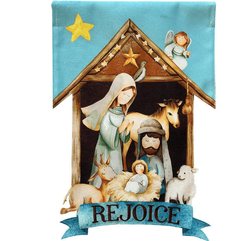 Rejoice Burlap Flag - 28 x 40 in