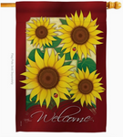 Welcome Sunflowers Flag - double-sided - 28 x 40 in