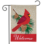 Cardinal Burlap Appl'd Garden Flag -  12.5 x 18 in - double-sided