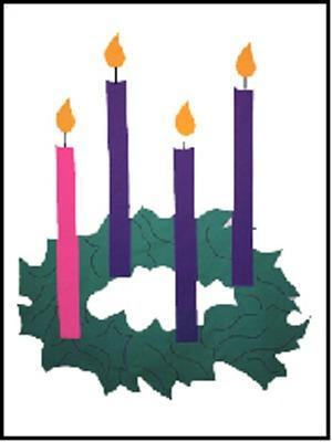 Advent Wreath Flag on White- 12 x 18 in
