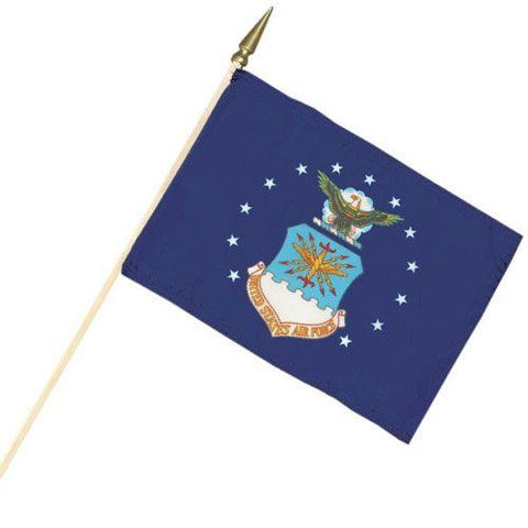 Air Force Stick Flag - Polycotton - 12 x 18 in