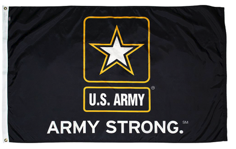 Army Star Army Strong Flag - Nylon with Grommets - 3 x 5 ft