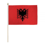 Albania Stick Flag - 12 x 18 in