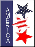 America Flag on White - 12 x 18 in