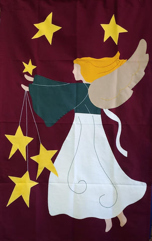 Angel Star Flag on Burgundy - 3 x 4.5 ft