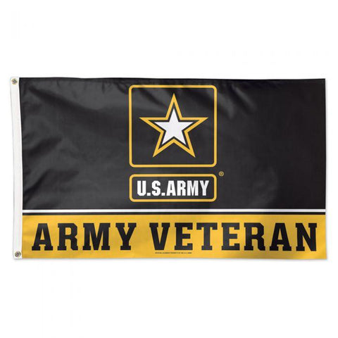 Army Star Veteran Flag - Poly Deluxe with Grommets - 3 x 5 ft