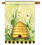 Bee Skep BreezeArt® Flag - 28 x 40 in