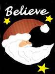 Believe Santa Flag on Black - 3 x 4.5 ft