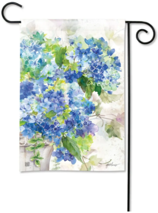 Blue Hydrangeas BreezeArt® Flag - 12.5 x 18 in