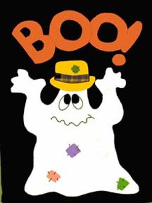 Boo Ghost Flag on Black- 3 x 4.5 ft