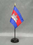 Cambodia Stick Flag - 4 x 6 in (bases sold separately)