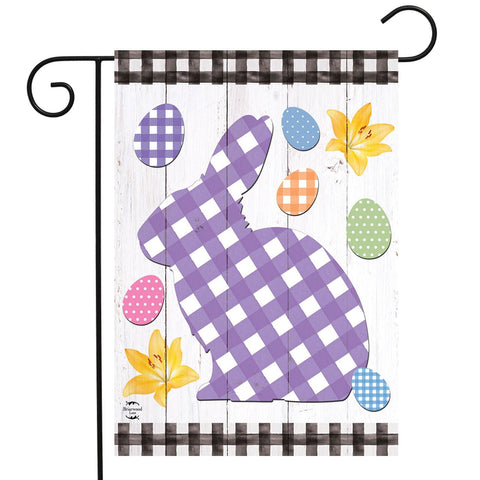Checkered Spring Bunny Flag - 12.5 x 18 in