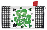 Checkered St Pat's Shamrocks Mailbox Cover - for large mailbox