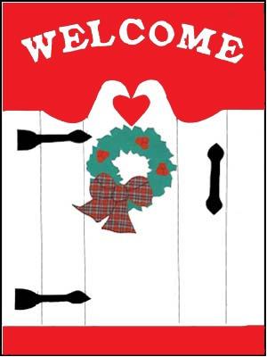 Christmas Welcome Gate Flag on Red - 3 x 4.5 ft