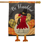 Colorful Turkey Poly Appliqued Flag - 28 x 40 in