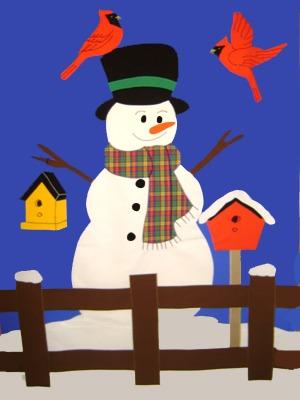 Country Snowman Flag on Royal - 3 x 4.5 ft
