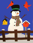 Country Snowman Flag on Royal - 28 x 40 in