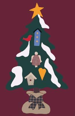 Country Tree Flag on Burgundy - 3 x 4.5 ft